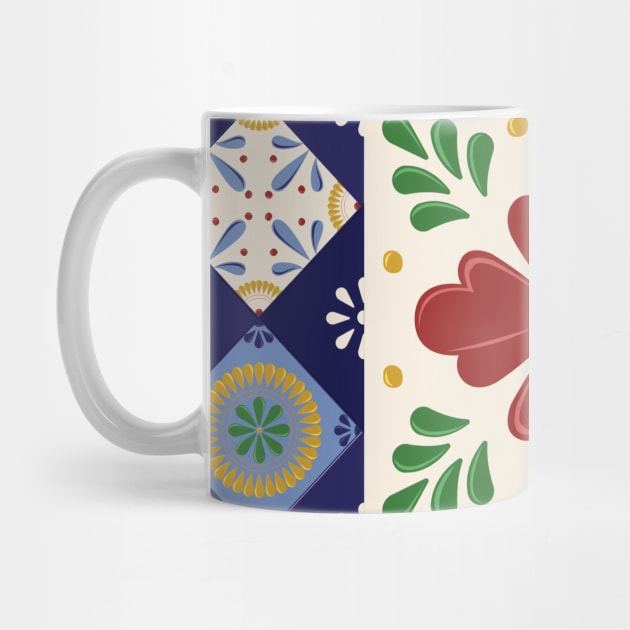 Mexican Talavera Floral Pattern by Akbaly by Akbaly